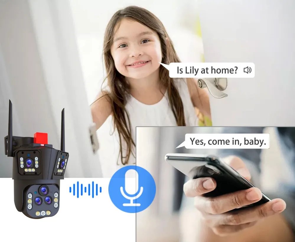 الترا 20MP 10K واي فاي كاميرا مراقبة في الهواء الطلق خمسة عدسة كاميرا PTZ 20X التكبير المنزل الذكي AI الإنسان تتبع كاميرا CCTV لاسلكية الترا 20MP 10K واي فاي كاميرا مراقبة في الهواء الطلق خمسة عدسة كاميرا PTZ 20X التكبير المنزل الذكي AI الإنسان تتبع كاميرا CCTV لاسلكية