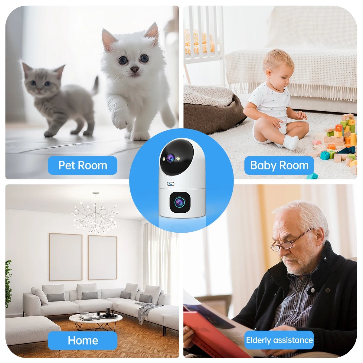لينوفو كاميرا IP 4K 5G واي فاي عدسة مزدوجة المنزل الذكي تتبع السيارات كاميرا CCTV كاميرا مراقبة لاسلكية مراقبة الأمن مراقبة الطفل