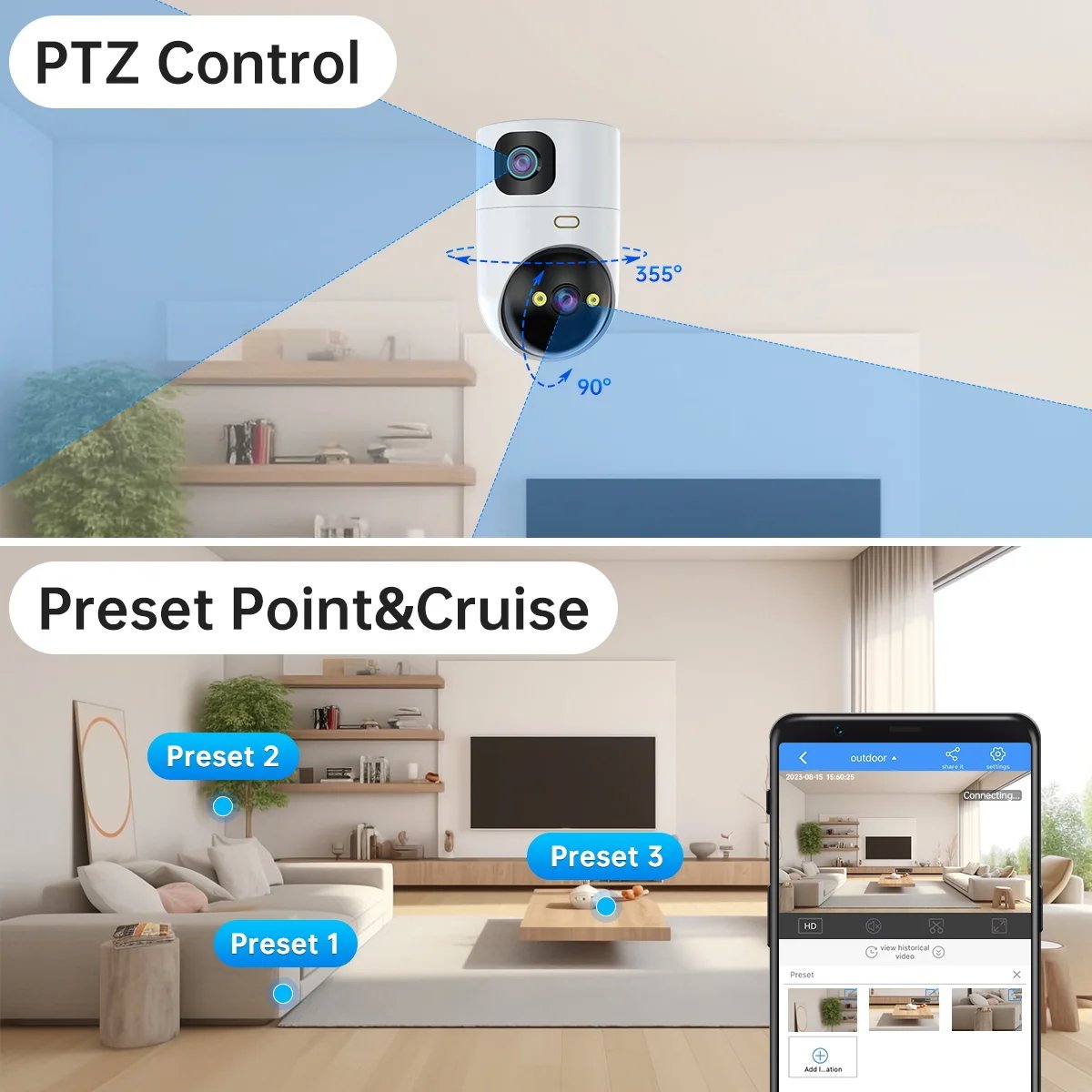 لينوفو كاميرا IP 4K 5G واي فاي عدسة مزدوجة المنزل الذكي تتبع السيارات كاميرا CCTV كاميرا مراقبة لاسلكية مراقبة الأمن مراقبة الطفل