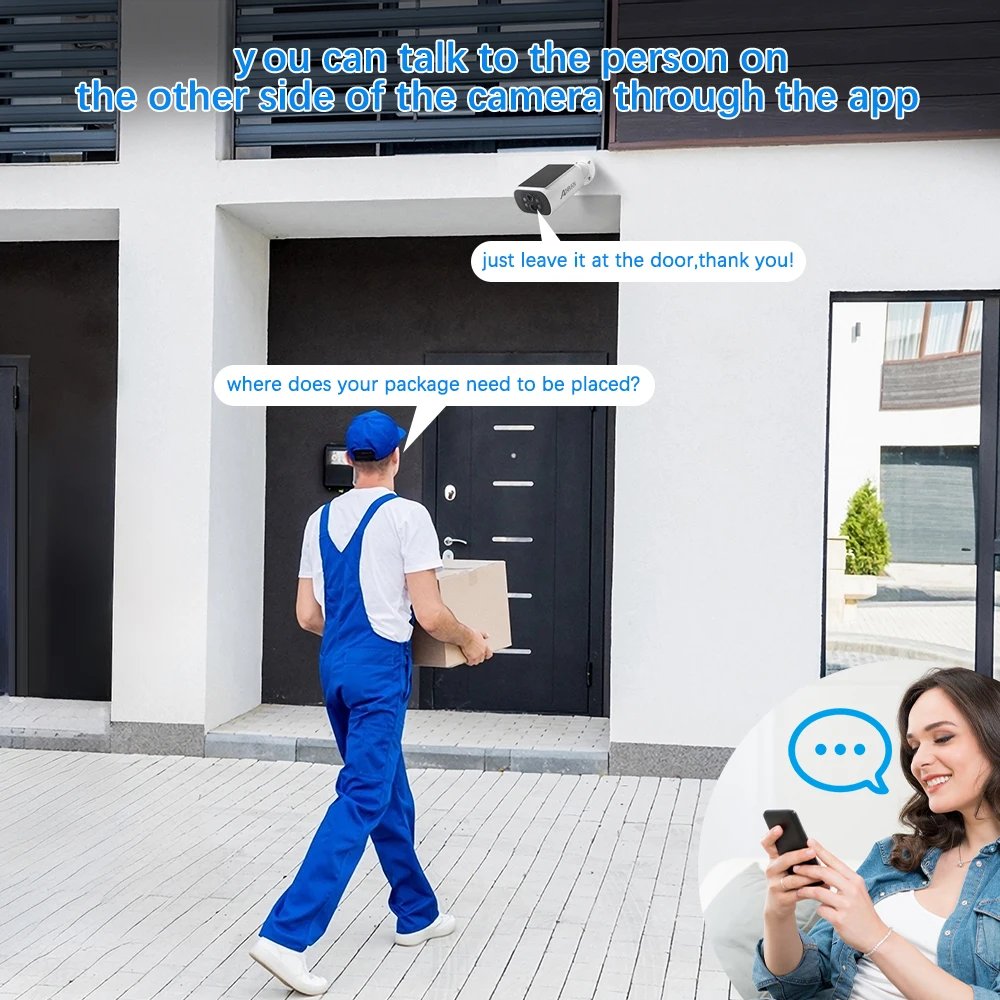 ANRAN 4MP واي فاي البطارية الشمسية مجموعة الكاميرا نظام المراقبة الأمنية كشف الإنسان صفارة الإنذار إنذار في الهواء الطلق مجموعة كاميرا لا سلكية