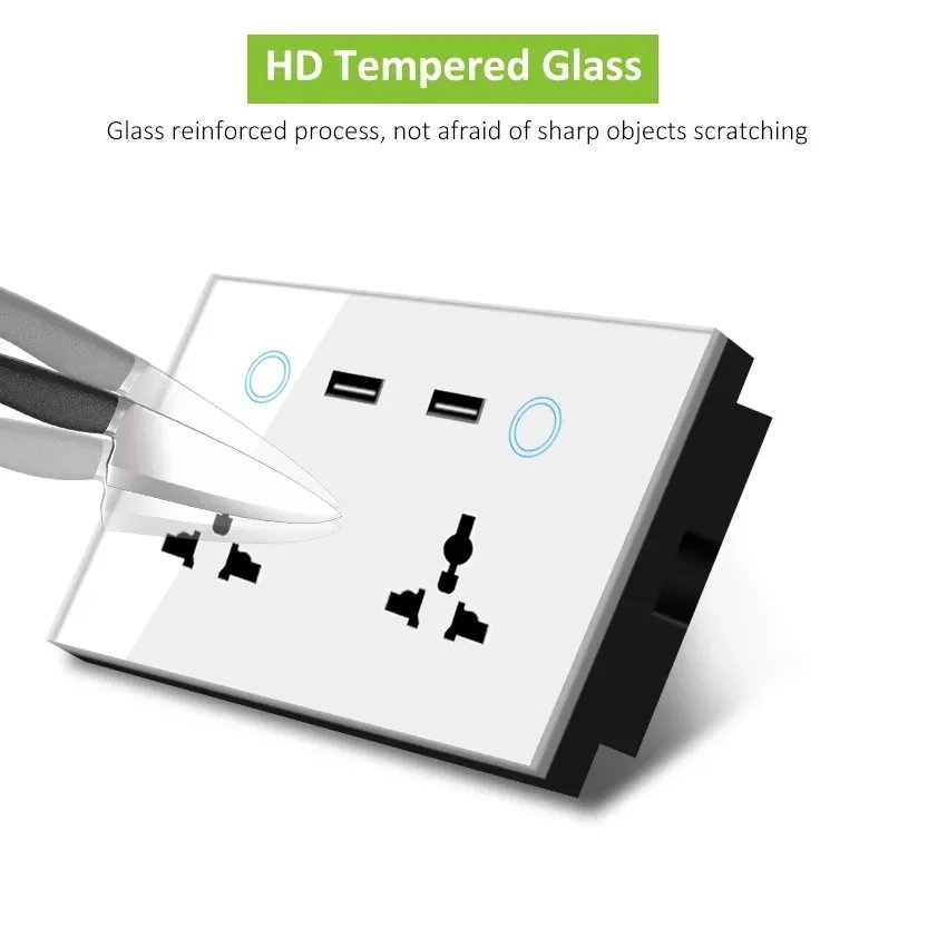 مقبس حائط ذكي USB من Tuya WiFi ، منفذ توصيل عالمي ، مفتاح تشغيل يعمل باللمس ، شحن لاسلكي ، يعمل مع اليكسّا ، جوجل المنزل ، 13A مقبس حائط ذكي USB من Tuya WiFi ، منفذ توصيل عالمي ، مفتاح تشغيل يعمل باللمس ، شحن لاسلكي ، يعمل مع اليكسّا ، جوجل المنزل ، 13A