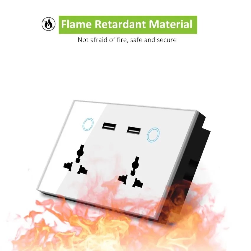 مقبس حائط ذكي USB من Tuya WiFi ، منفذ توصيل عالمي ، مفتاح تشغيل يعمل باللمس ، شحن لاسلكي ، يعمل مع اليكسّا ، جوجل المنزل ، 13A مقبس حائط ذكي USB من Tuya WiFi ، منفذ توصيل عالمي ، مفتاح تشغيل يعمل باللمس ، شحن لاسلكي ، يعمل مع اليكسّا ، جوجل المنزل ، 13A