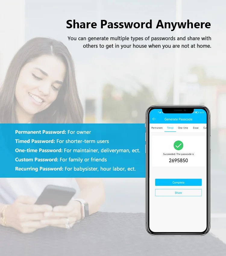 قفل بصمة الإصبع مقاوم للماء تويا واي فاي التحكم عن بعد بلوتوث TTLock بطاقة التطبيق رمز رقمي قفل الباب الذكي الإلكتروني بدون مفتاح