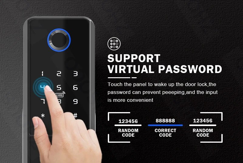 قفل بصمة الإصبع مقاوم للماء تويا واي فاي التحكم عن بعد بلوتوث TTLock بطاقة التطبيق رمز رقمي قفل الباب الذكي الإلكتروني بدون مفتاح