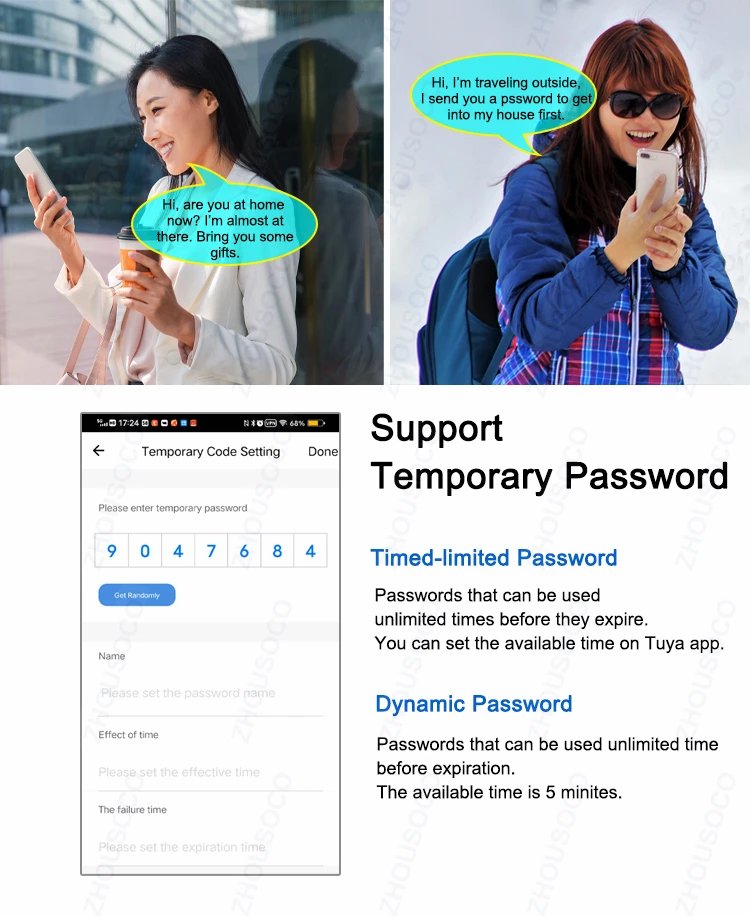 قفل بصمة الإصبع مقاوم للماء تويا واي فاي التحكم عن بعد بلوتوث TTLock بطاقة التطبيق رمز رقمي قفل الباب الذكي الإلكتروني بدون مفتاح