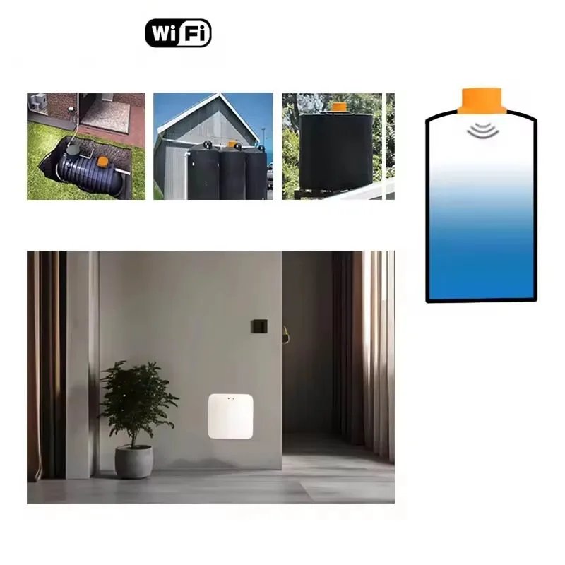 Tuya Smart WiFi بالموجات فوق الصوتية مستوى السائل المياه في الوقت الحقيقي خزان مراقب الاستشعار APP مراقبة لاسلكية إشعار إنذار مستوى المياه Tuya Smart WiFi بالموجات فوق الصوتية مستوى السائل المياه في الوقت الحقيقي خزان مراقب الاستشعار APP مراقبة لاسلكية إشعار إنذار مستوى المياه