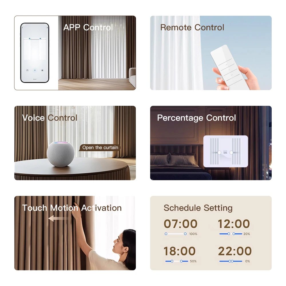 مجموعة مسار ستارة الموجة الكهربائية Tuya Wi-Fi Motor Smart Life قابلة للتخصيص S-Wave Ripple Fold Rail تعمل مع Google Home Alexa