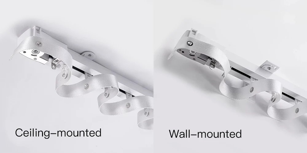 مجموعة مسار ستارة الموجة الكهربائية Tuya Wi-Fi Motor Smart Life قابلة للتخصيص S-Wave Ripple Fold Rail تعمل مع Google Home Alexa
