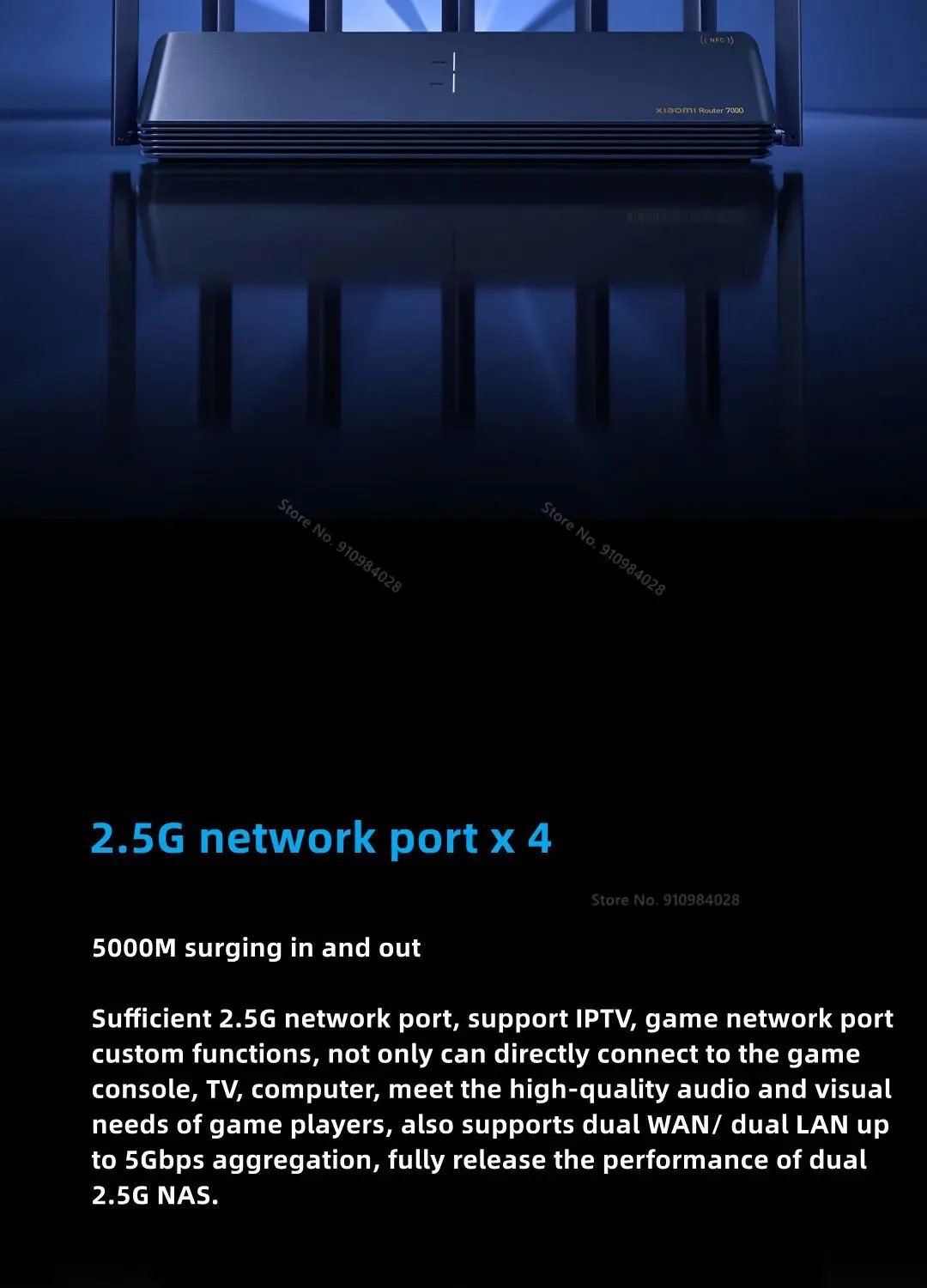 Xiaomi Mi Router BE7000 7000 ثلاثي الموجات واي فاي مكرر VPN 1GB شبكة USB 3.0 IPTV 4X2.5G منافذ إيثرنت مودم مكبر صوت أحادي Xiaomi Mi Router BE7000 7000 ثلاثي الموجات واي فاي مكرر VPN 1GB شبكة USB 3.0 IPTV 4X2.5G منافذ إيثرنت مودم مكبر صوت أحادي