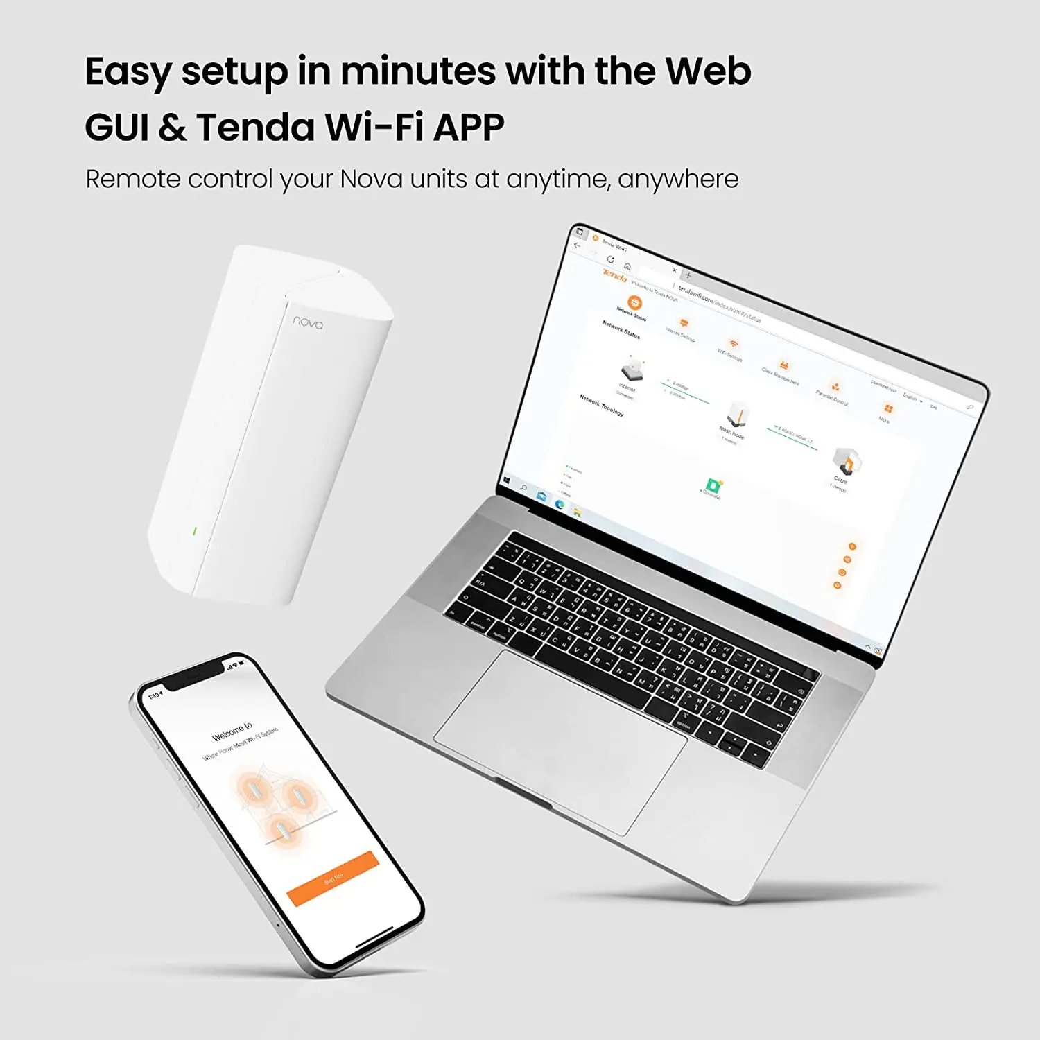 WiFi 6 Mesh System AX3000 راوتر لاسلكي Tenda MX12 2-pack Mesh WiFi Router حتى 5000 قدم مربع. موسع نطاق واي فاي شبكة WIFI6