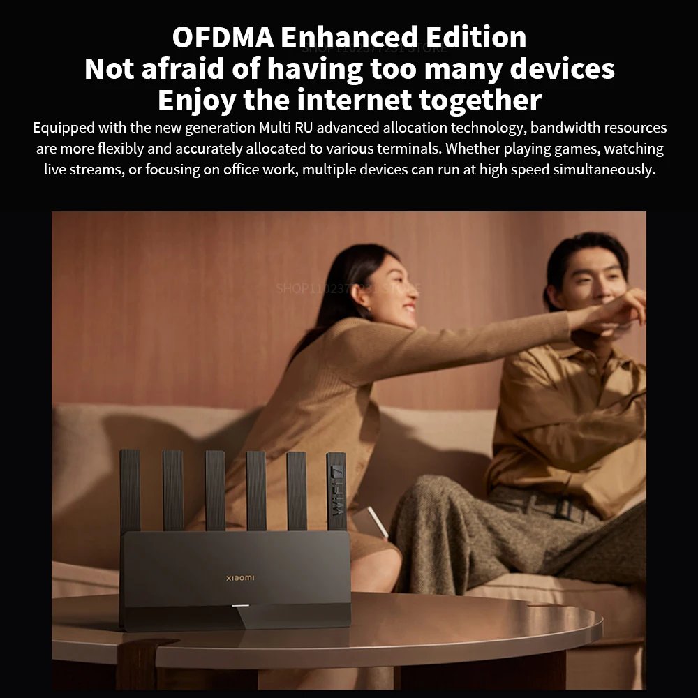 Xiaomi Router BE6500 Quad Nucleus Wifi7 6500Mbps 2.5G منفذ إيثرنت مزدوج التردد 2.4/5 جيجا هرتز 6 مكبرات صوت إشارة مستقلة شبكة
