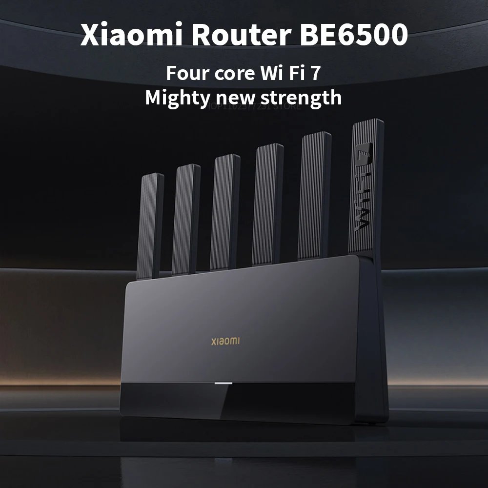 Xiaomi Router BE6500 Quad Nucleus Wifi7 6500Mbps 2.5G منفذ إيثرنت مزدوج التردد 2.4/5 جيجا هرتز 6 مكبرات صوت إشارة مستقلة شبكة