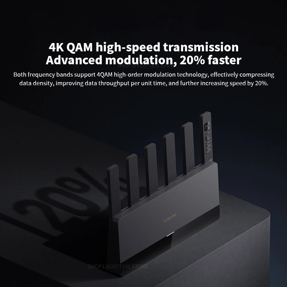 Xiaomi Router BE6500 Quad Nucleus Wifi7 6500Mbps 2.5G منفذ إيثرنت مزدوج التردد 2.4/5 جيجا هرتز 6 مكبرات صوت إشارة مستقلة شبكة