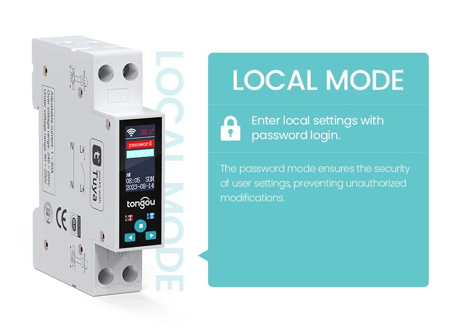 1P 50A Tuya WIFI مفتاح ذكي قطاع دارة LED مقياس الطاقة كيلوواط ساعة قياس الطاقة الموقت التتابع التحكم عن بعد الحياة الذكية APP
