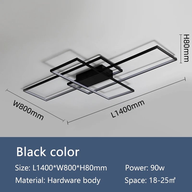 Black L140xW80cm